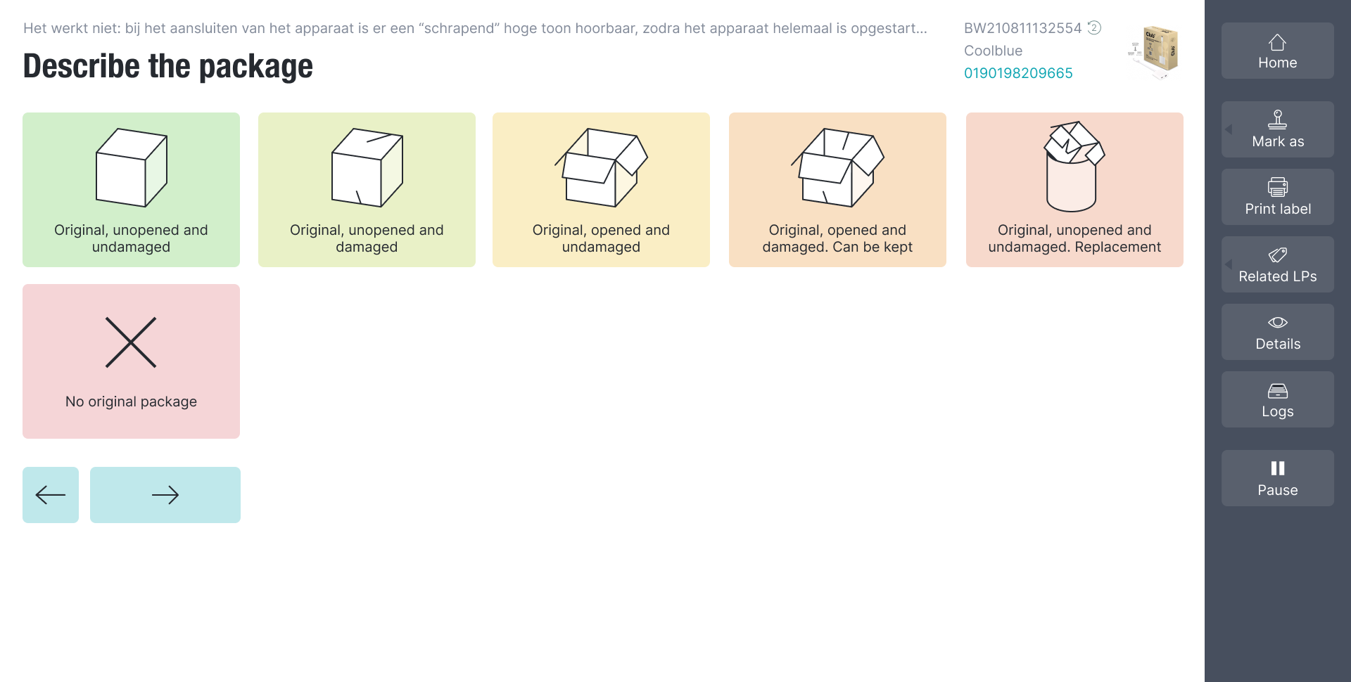 Redesign of the grading step with ‘radio button’ answers (only one possible answer)