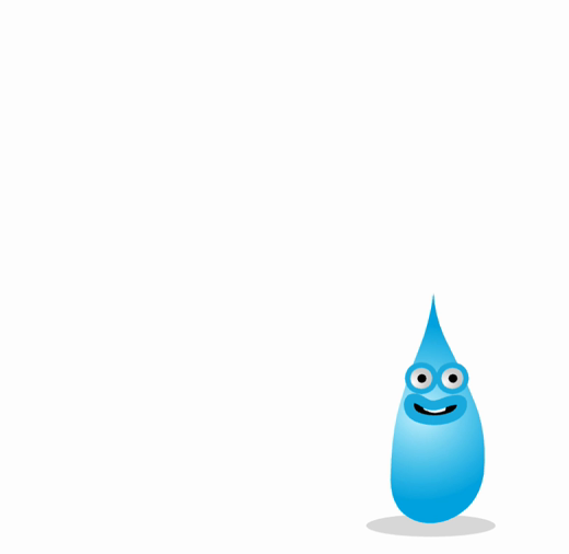 Water droplets Sim and Avi, hosts of a website  about water for the Simavi foundation