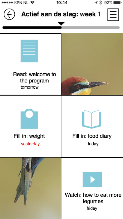 Wireframe task list (mobile view)