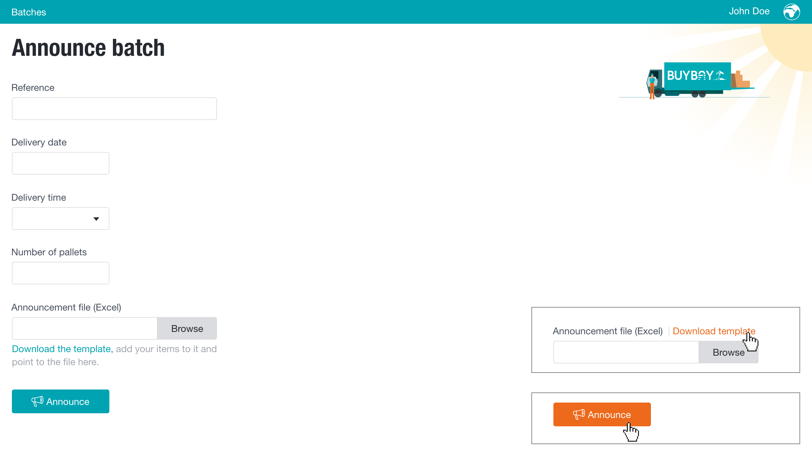 Announce a batch of returns - step 1