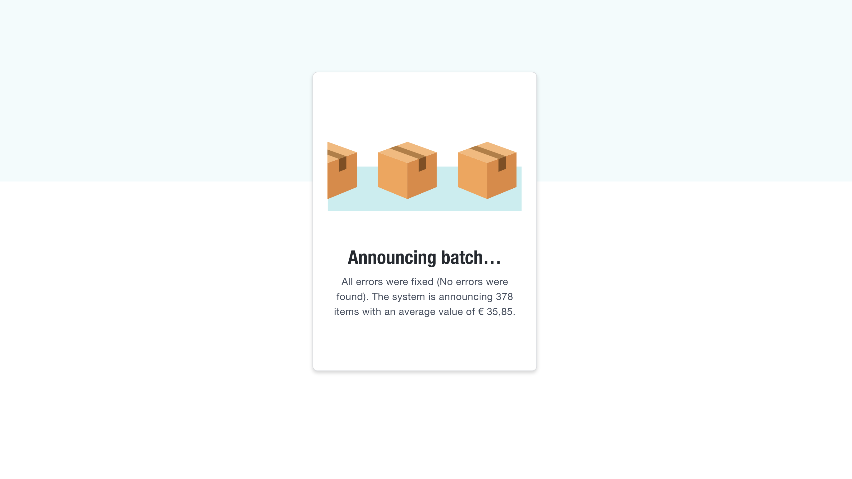 Announce a batch of returns - feedback