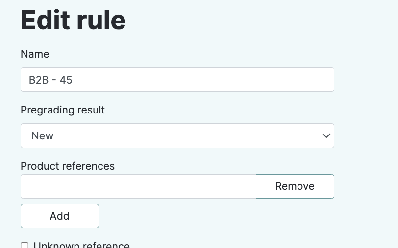 Form to edit owner rule
