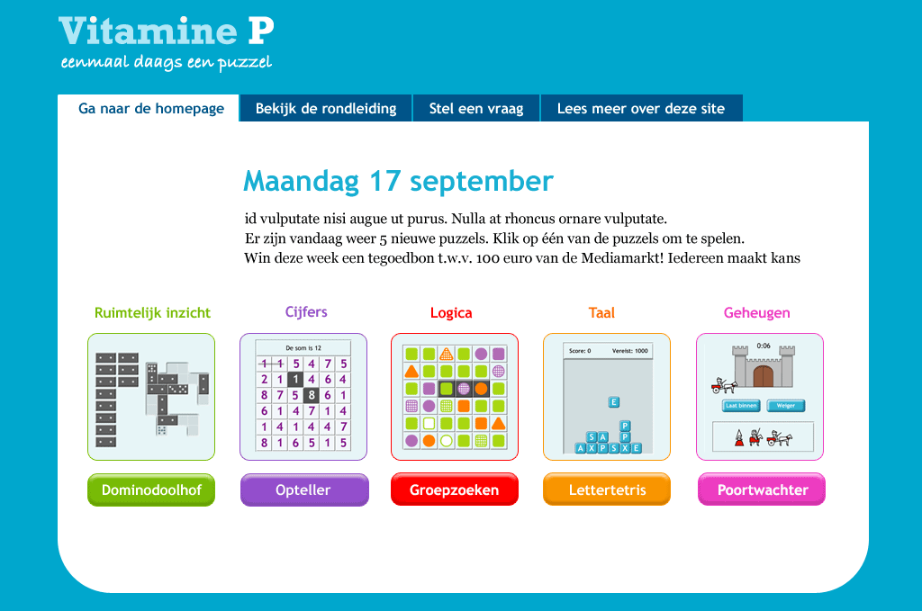 Puzzle and brain training website